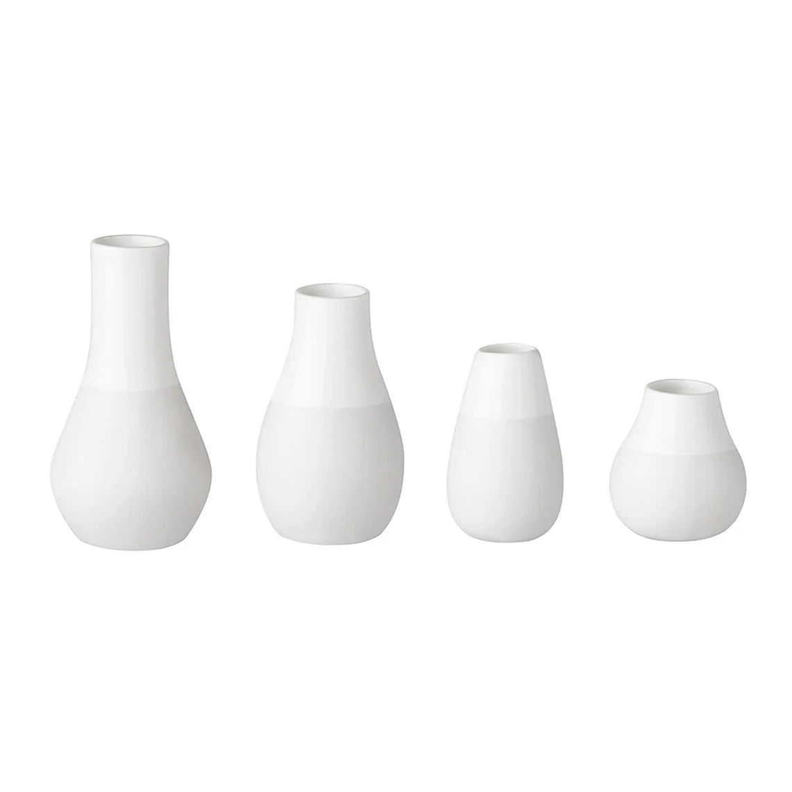 Porcelain White Mini Vases - Set of 4