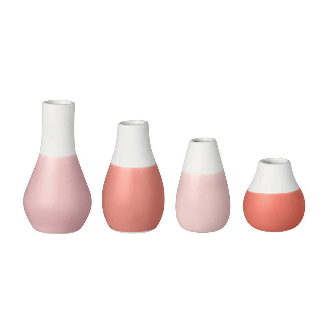 Pastel Two-Tone Mini Vases -  Shades Of Red Vases