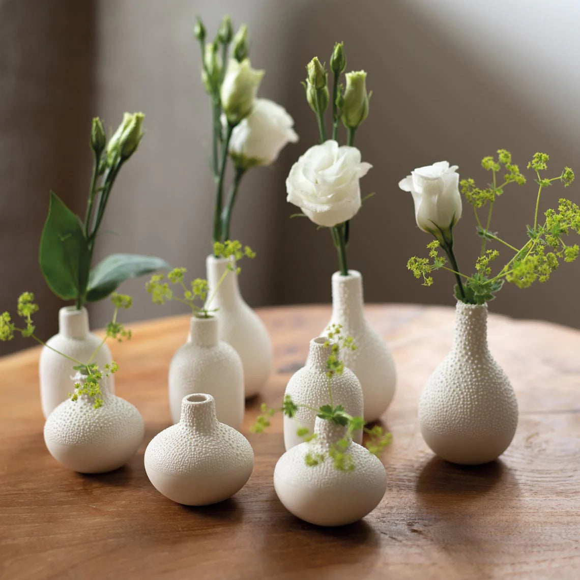 Mini Vase Pearl 3pc Stoneware