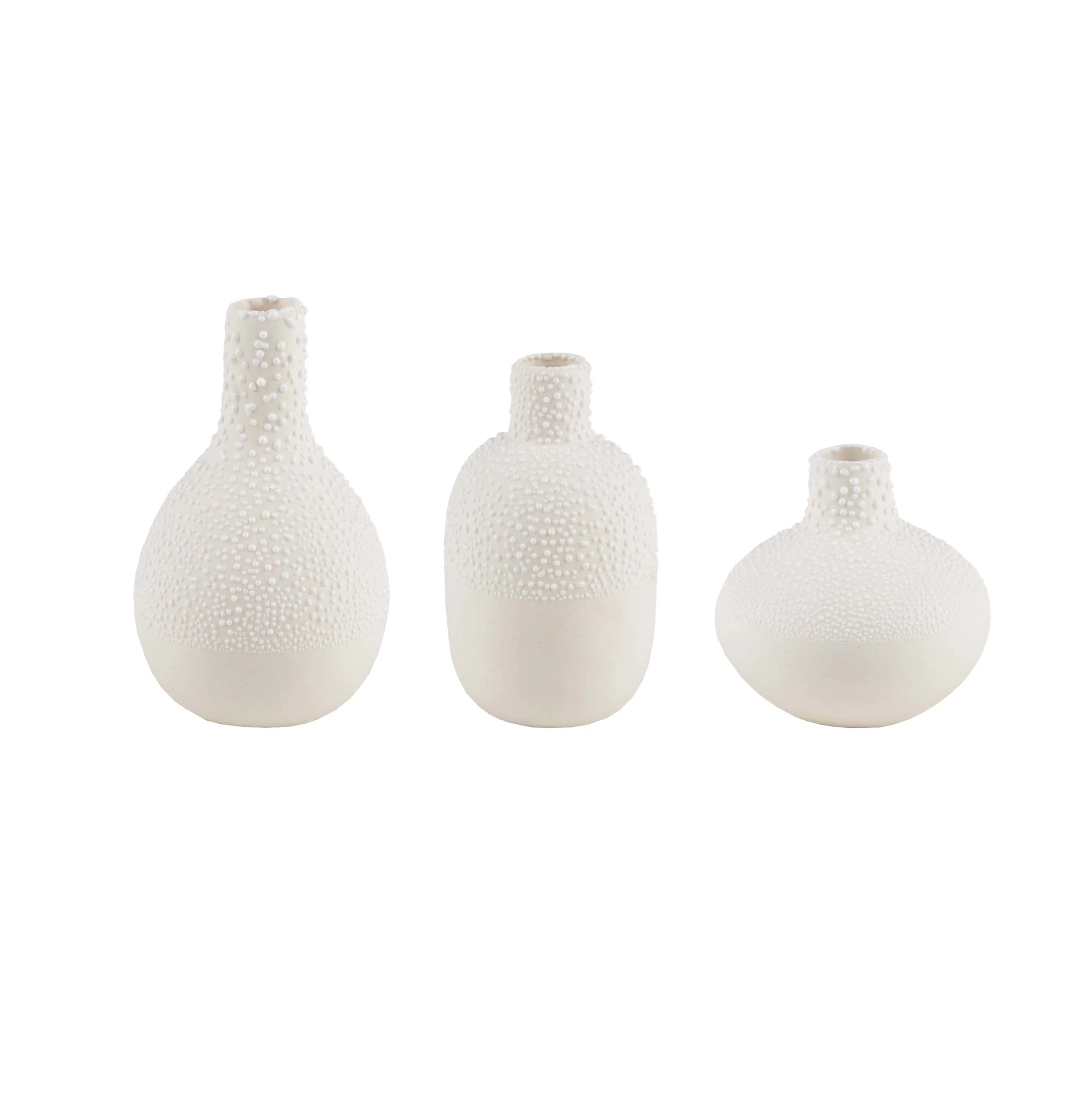 Mini Vase Pearl 3pc Stoneware
