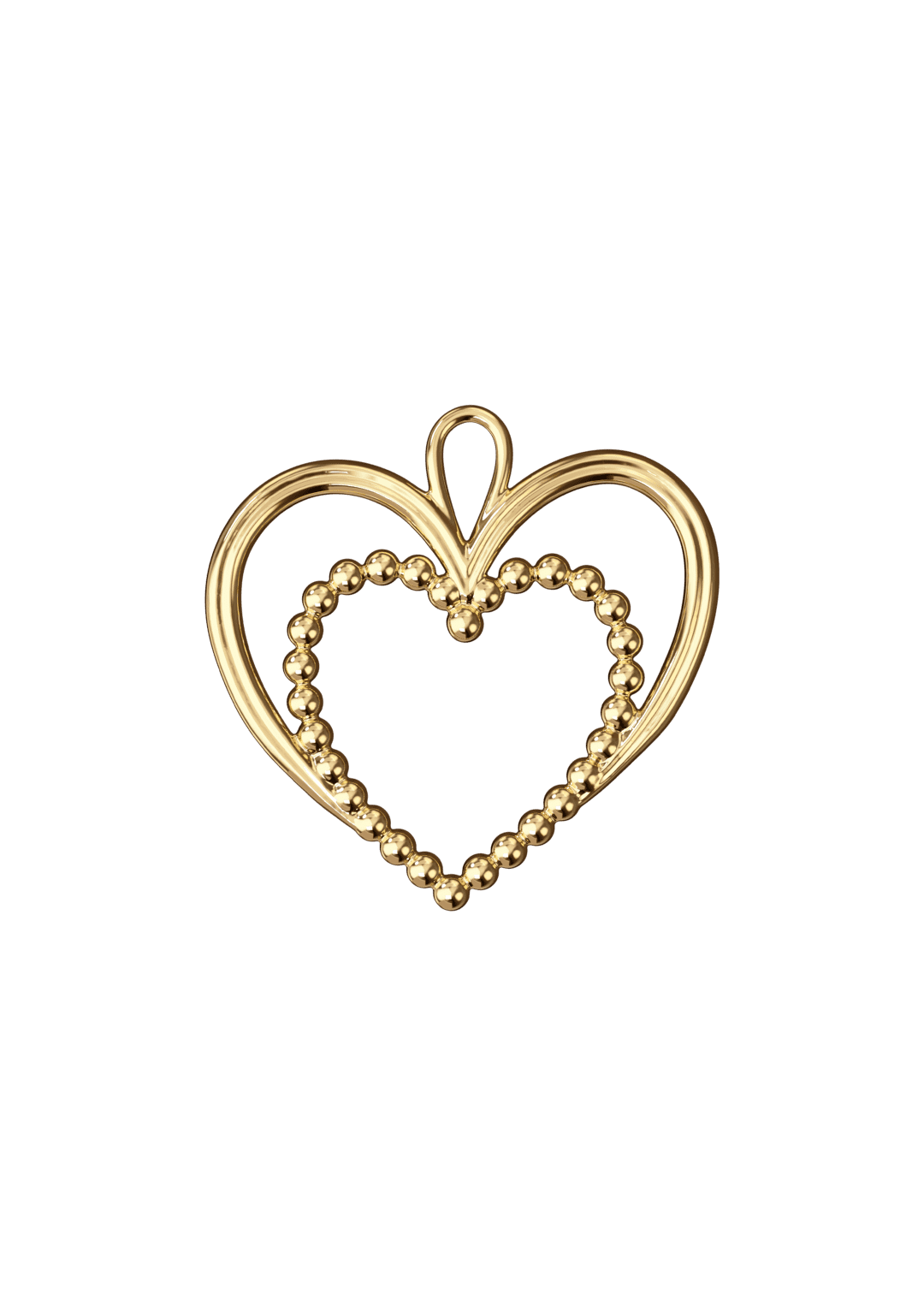 Karen Blixen Pearl Heart H6.5 cm - Gold