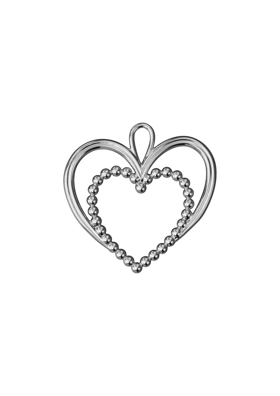 Karen Blixen Pearl Heart H6.5 cm - Silver