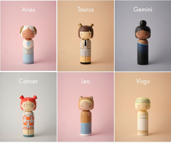 Kokeshi Doll by Sketch.Inc for Lucie Kaas - Zodiac Signs