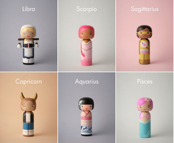 Kokeshi Doll by Sketch.Inc for Lucie Kaas - Zodiac Signs