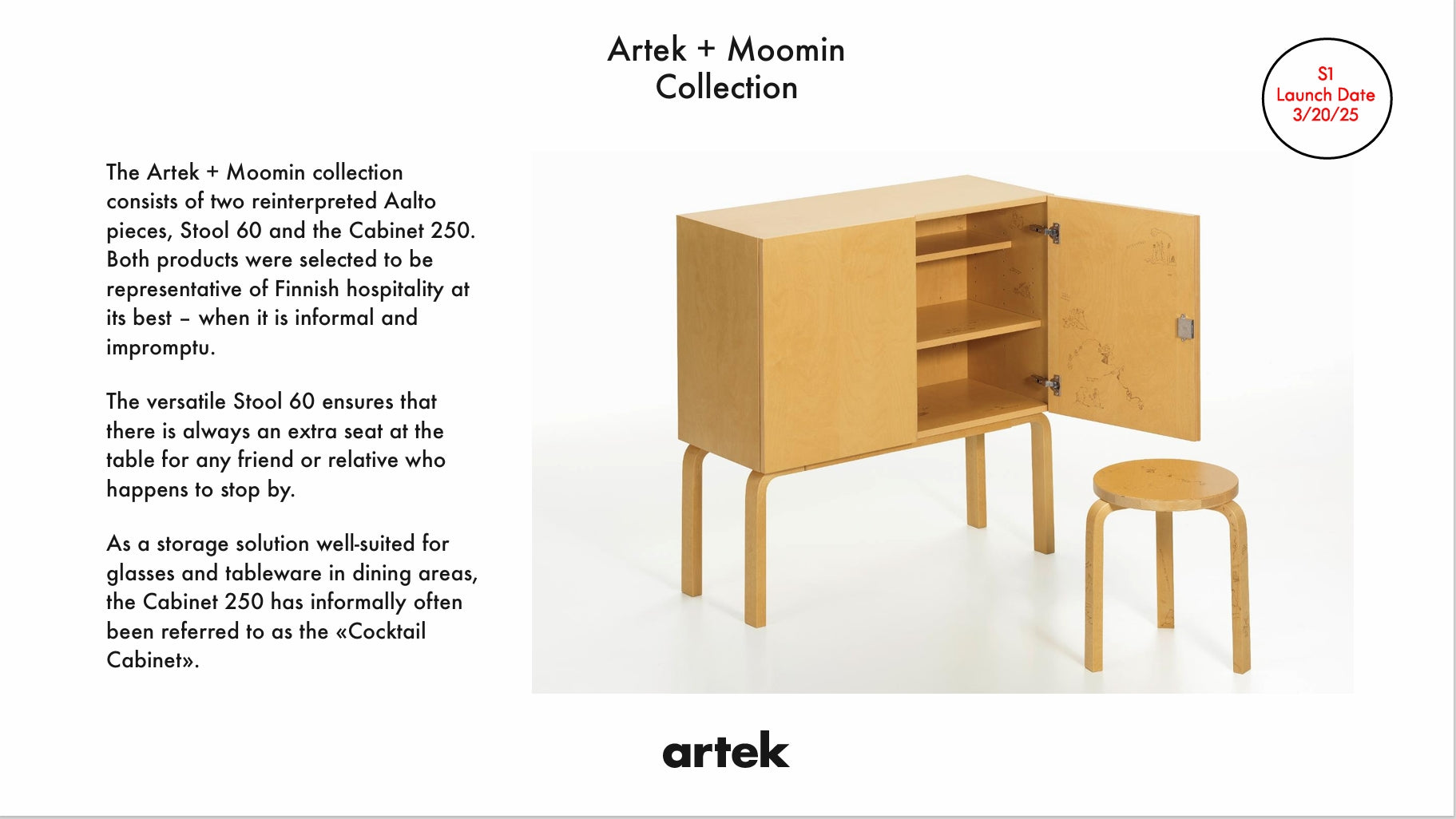 Artek + Moomin  Cabinet 250 Celebration