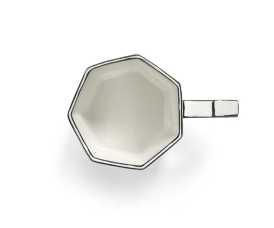 Tea Cup White/black Carte Blanche