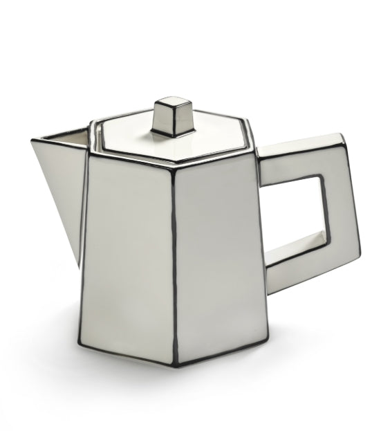 Tea Pot White/black Carte Blanche