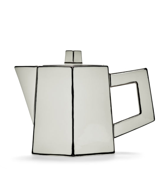 Tea Pot White/black Carte Blanche