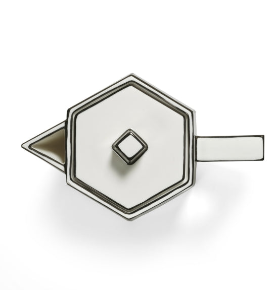 Tea Pot White/black Carte Blanche