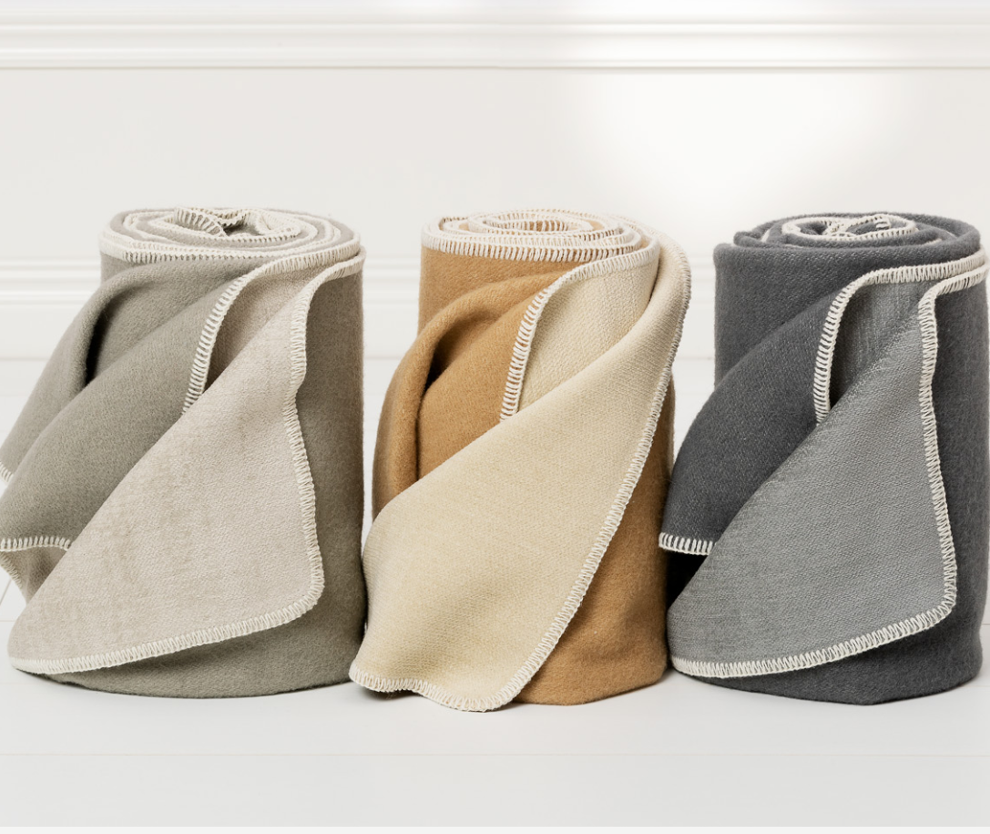 Blanket wool/cotton 140x200cm - YLVA Dark Grey