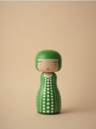 Kokeshi Doll by Sketch.Inc for Lucie Kaas - Dot Green Yayoi Kusama
