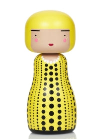 Kokeshi Doll by Sketch.Inc for Lucie Kaas Dot - Yellow Yayoi Kusama