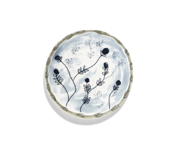 Midnight Flowers Plate Small Mirtillo Tea