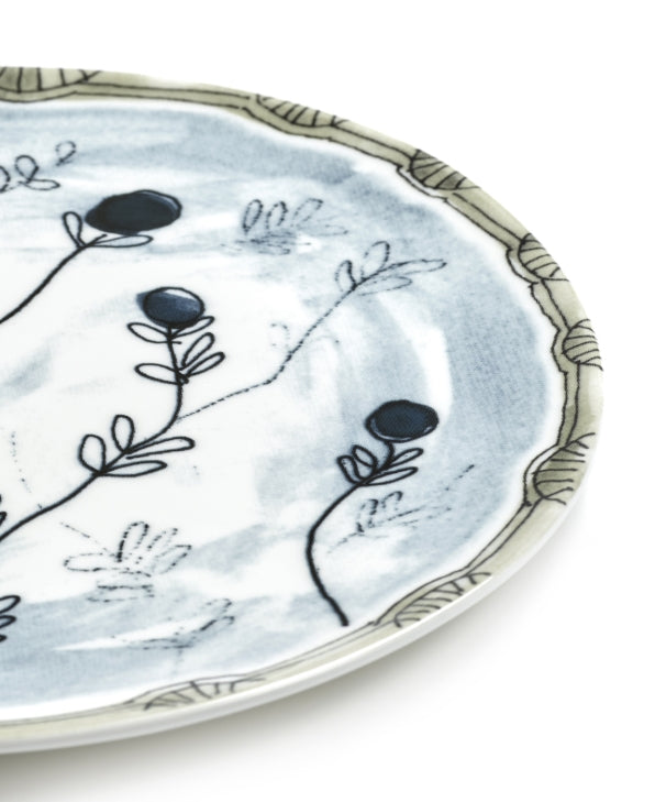 Midnight Flowers Plate Small Mirtillo Tea