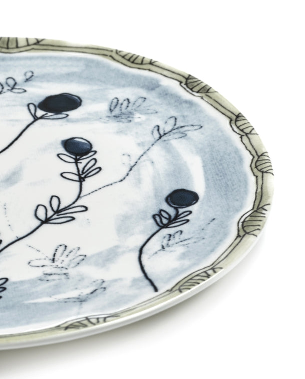 Midnight flowers Bread Plate Mirtillo Tea