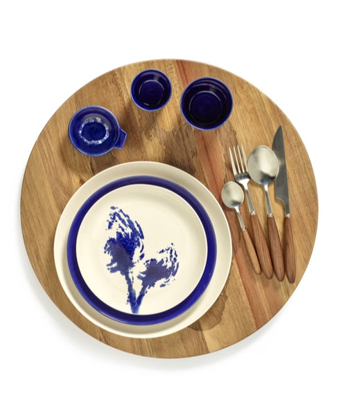 Plate Small White Artichoke Blue Feast