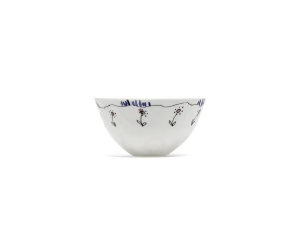 Midnight flowers Bowl Medium Anemone Milk