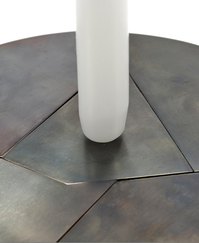 Candle Holder Blue Steel Candelabra