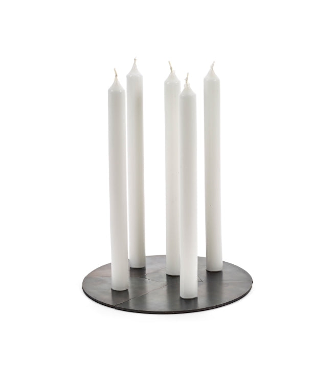 Candle Holder Blue Steel Candelabra