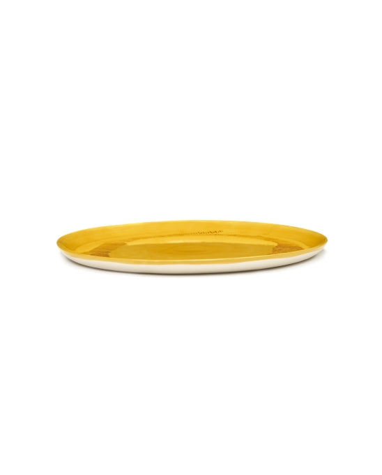 Serving Plate 35cm Yellow Stripes Red Feast