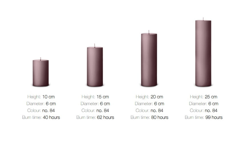 Pillar candle 10cm x 6cm WHITE