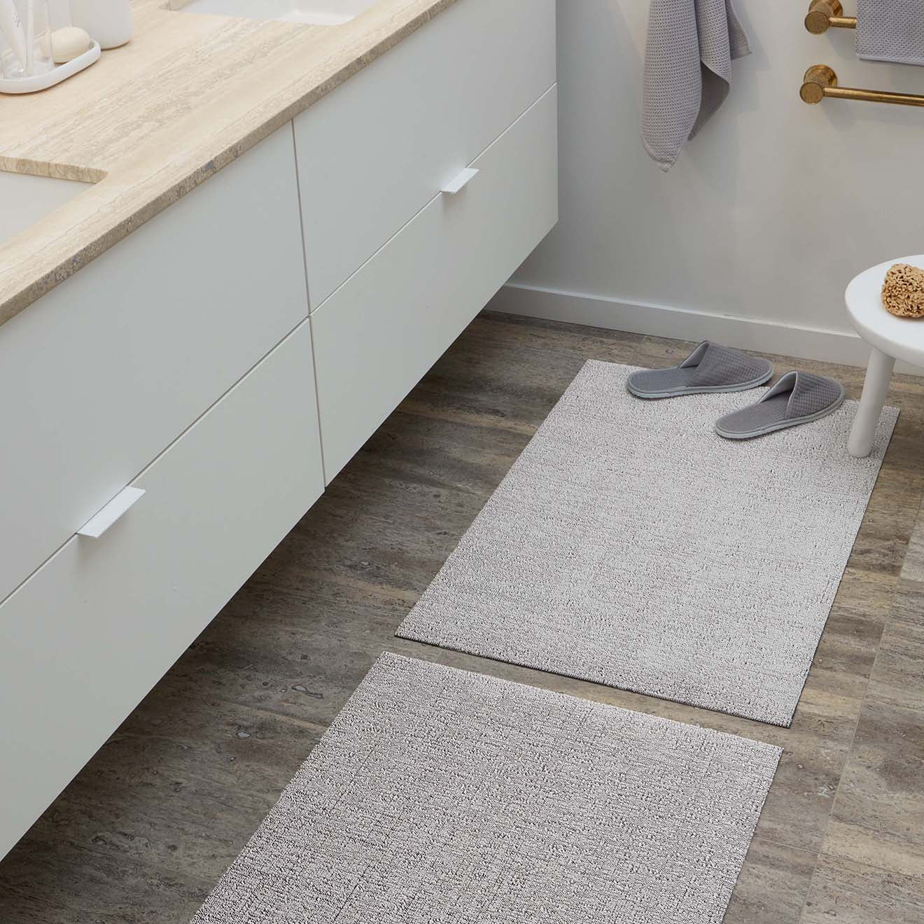 Solid Shag Mats - Snow