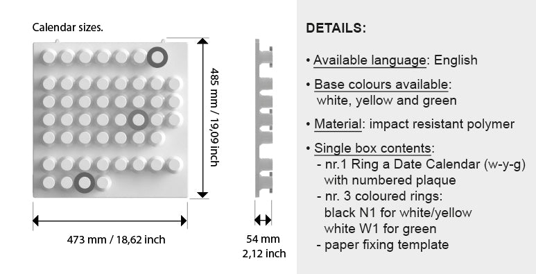 RING-A-DATE – Timeless and Perpetual calendar Yellow *LAST ONE OUT OF PRODUCTION