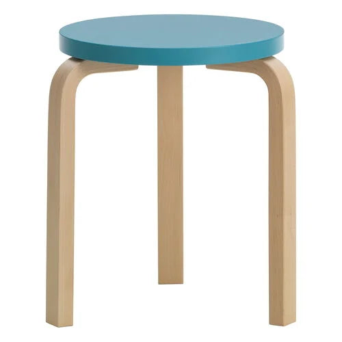Alvar Aalto 60 stool birch with painted lacquered seat — Studio Pazo