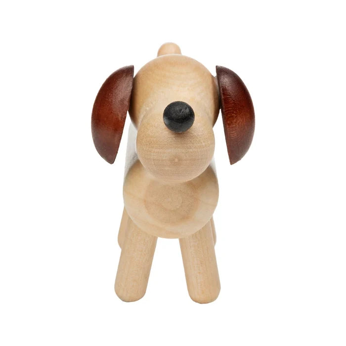 Dog sculpture, 7,5 cm, varnished wood and brown