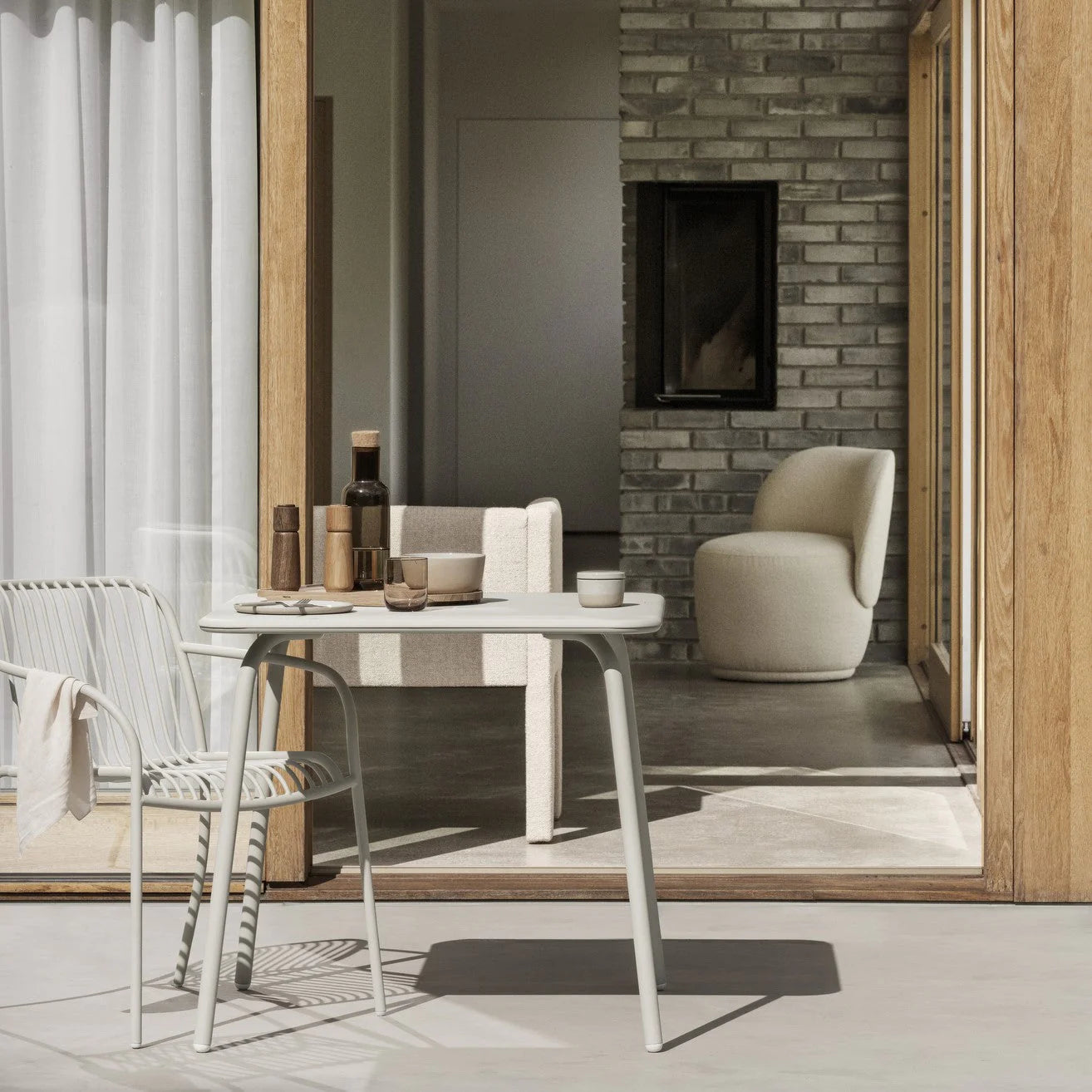 YUA WIRES Outdoor Armchair - Set Of 2 -Granite Grey