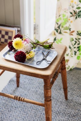 Signe, rug, blue beige, 130x70cm, upcycled