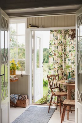 Signe, rug, blue beige, 130x70cm, upcycled