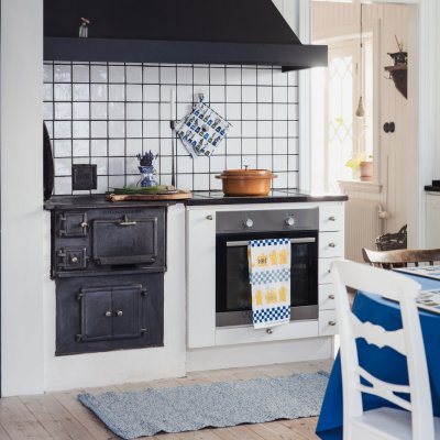 Signe, rug, blue beige, 130x70cm, upcycled