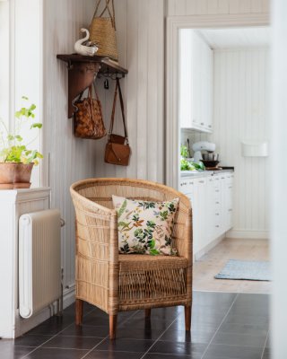 Signe, rug, blue beige, 130x70cm, upcycled