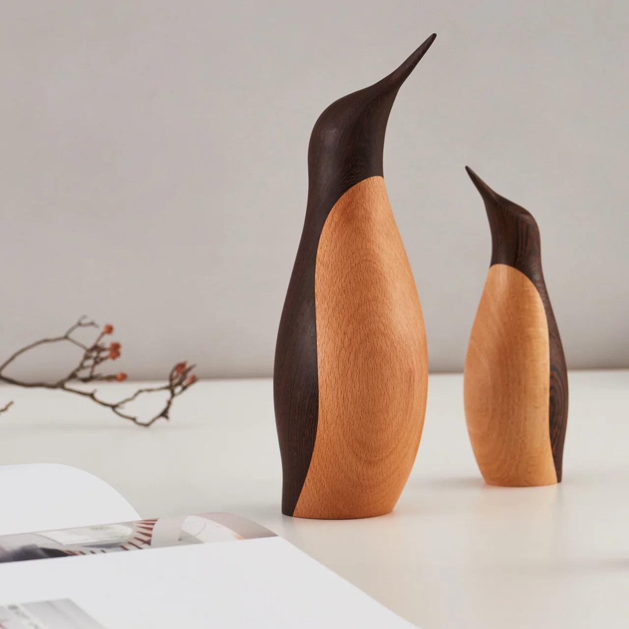 PENGUIN ORGANIC LINES AND NUANCES  Wenge and Beech wood 3 sizes