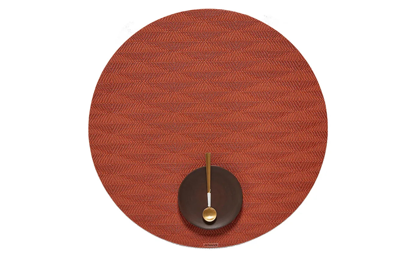 Chilewich Placemat Round 15" diam. Arrow, PAPRIKA