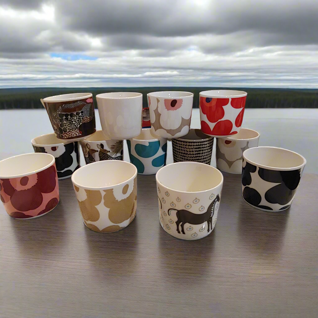 Oiva / Unikko Cup 2dl, Without Handle, 1 Pc -White Coal Silver