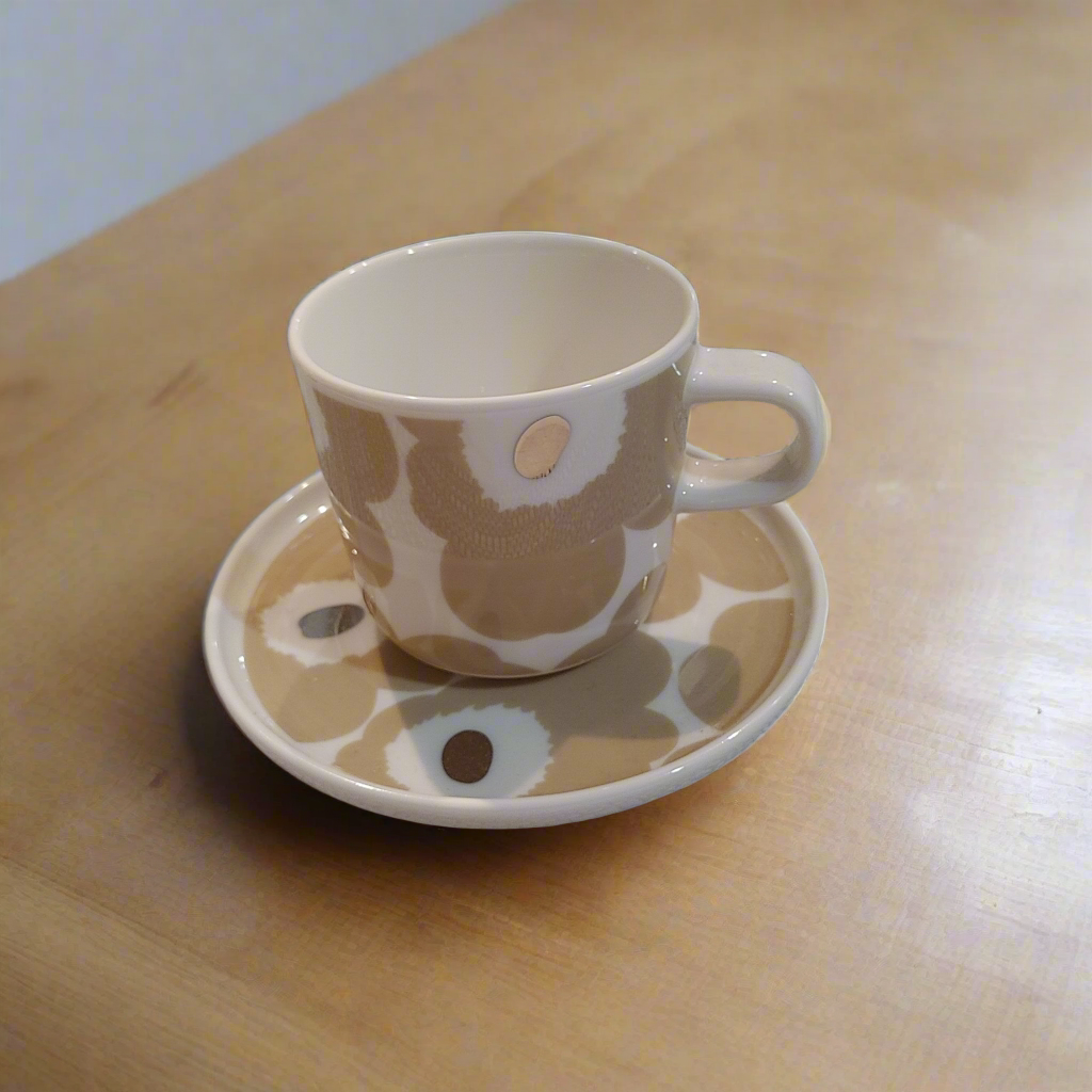 Oiva / Unikko coffee cup 2 dl white, beige, silver