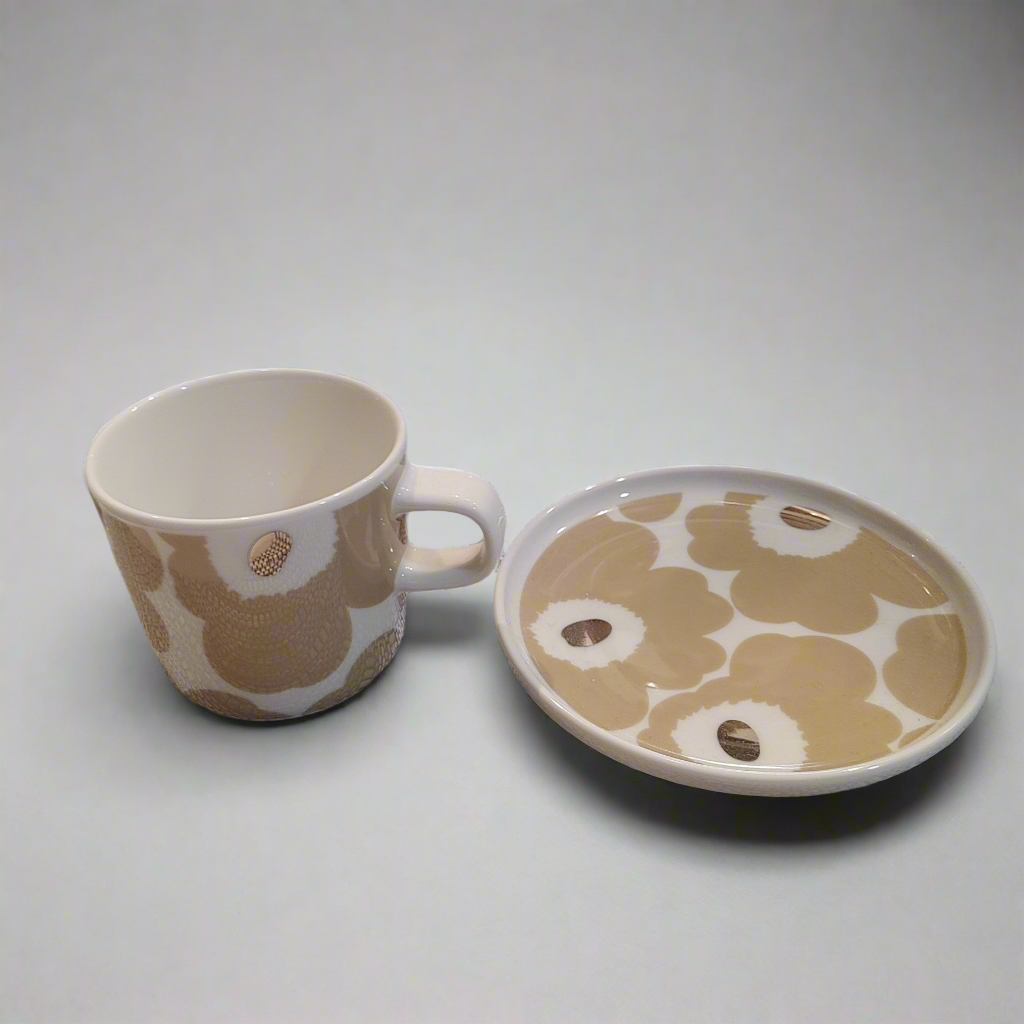 Oiva / Unikko coffee cup 2 dl white, beige, silver