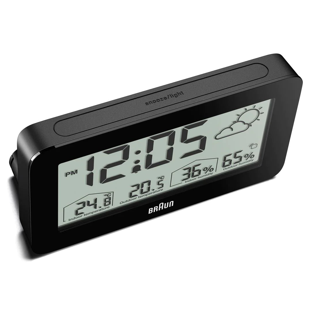 BC13BP Braun Digital Weather Station Clock - Black