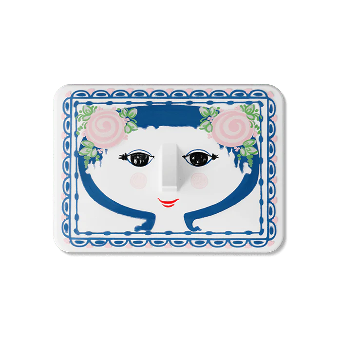 Dora Butter Dish H 3.1" Blue