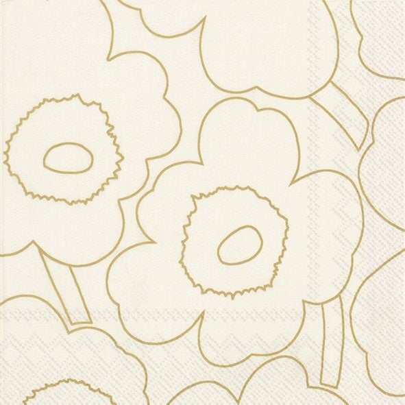 Marimekko paper napkins - Cocktail : PIIRTO UNIKKO gold - FW24
