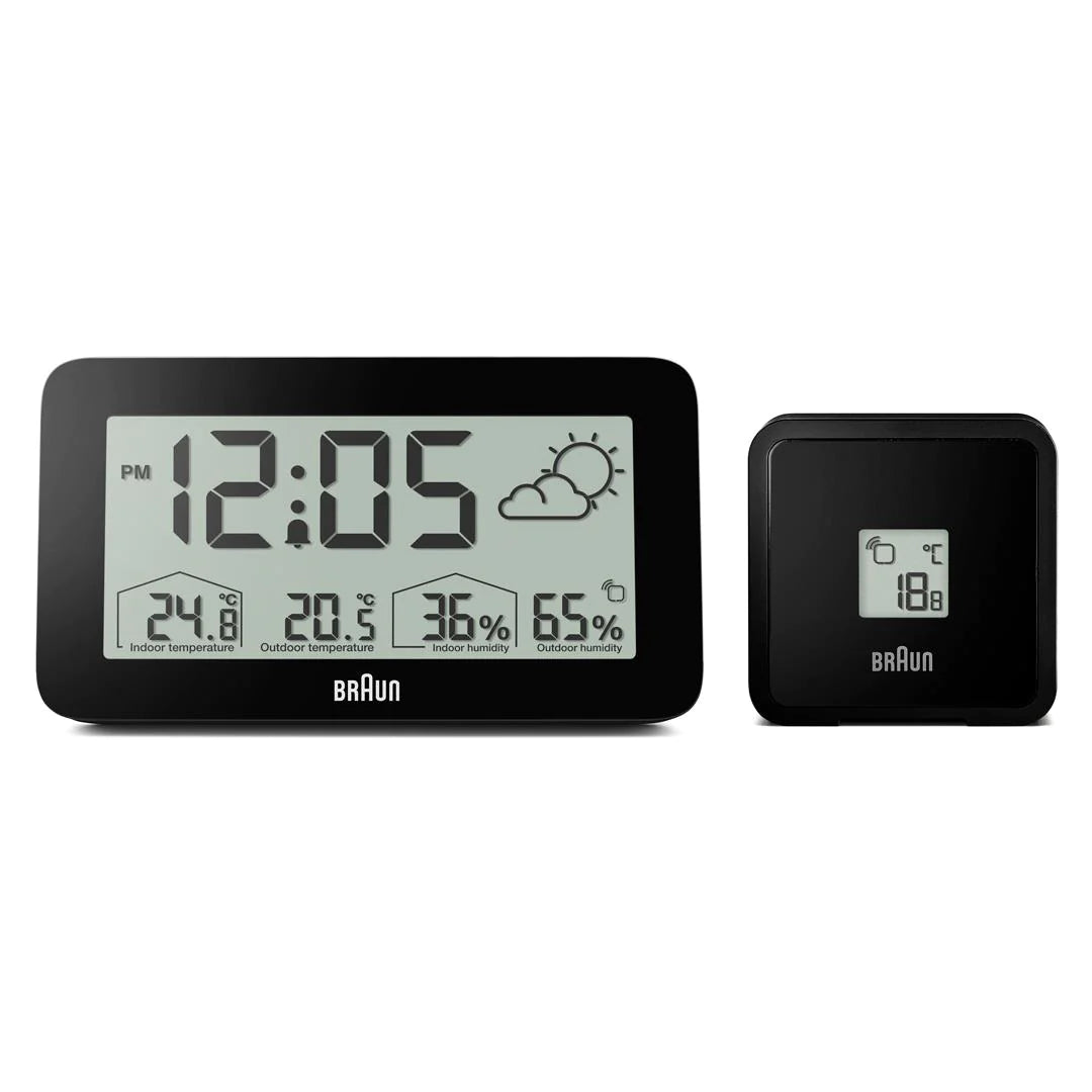 BC13BP Braun Digital Weather Station Clock - Black