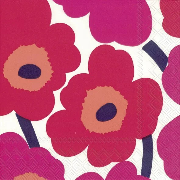 Marimekko paper napkins - Cocktail size UNIKKO Red