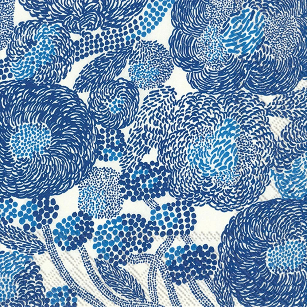 Marimekko paper napkins - Cocktail size MYNSTERI cream blue