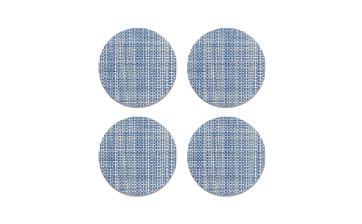 Chilewich Coasters Mini Basketweave (Set of 4) Chambray