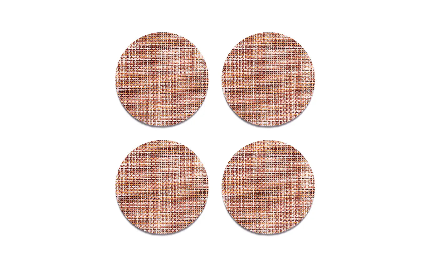 Chilewich Coasters Mini Basketweave (Set of 4) Cinnamon