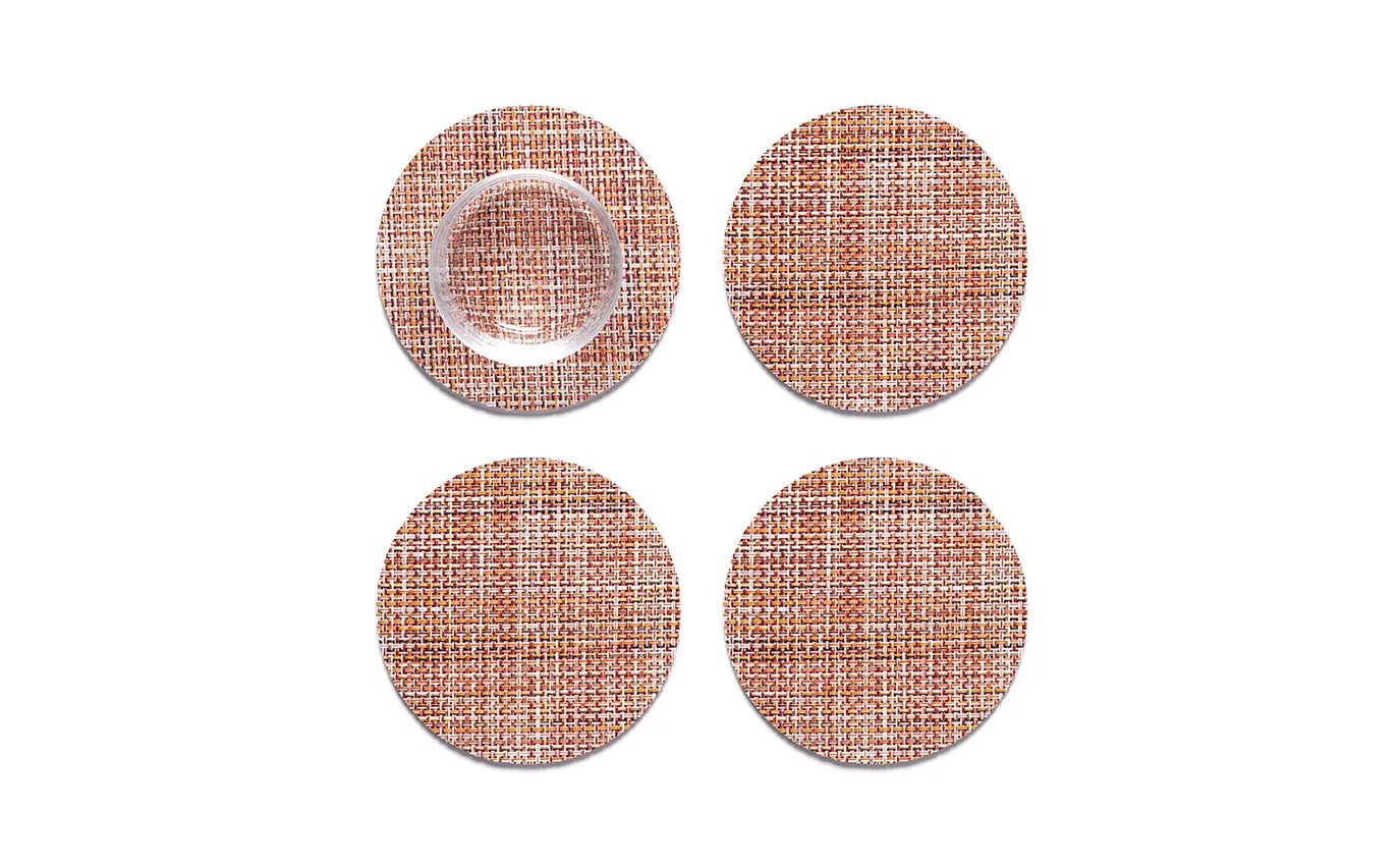 Chilewich Coasters Mini Basketweave (Set of 4) Cinnamon