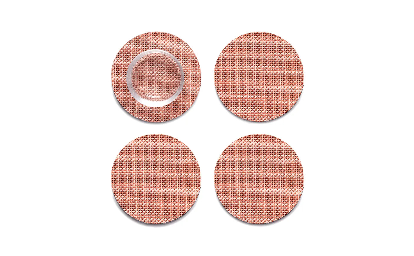 Chilewich Coasters Mini Basketweave (Set of 4) Clay