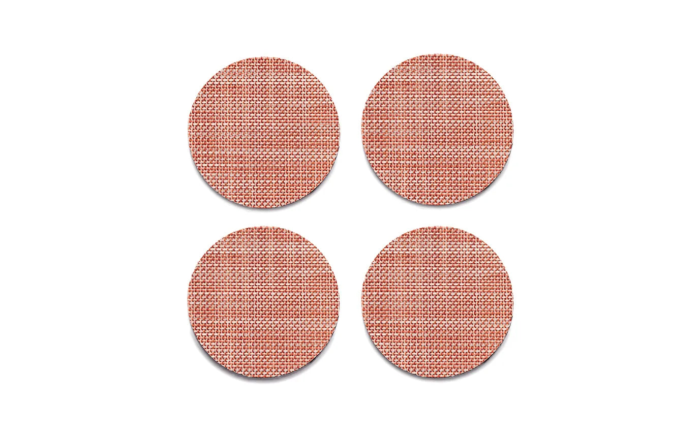Chilewich Coasters Mini Basketweave (Set of 4) Clay